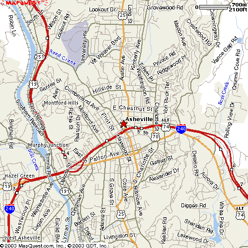 Map North Carolina Asheville